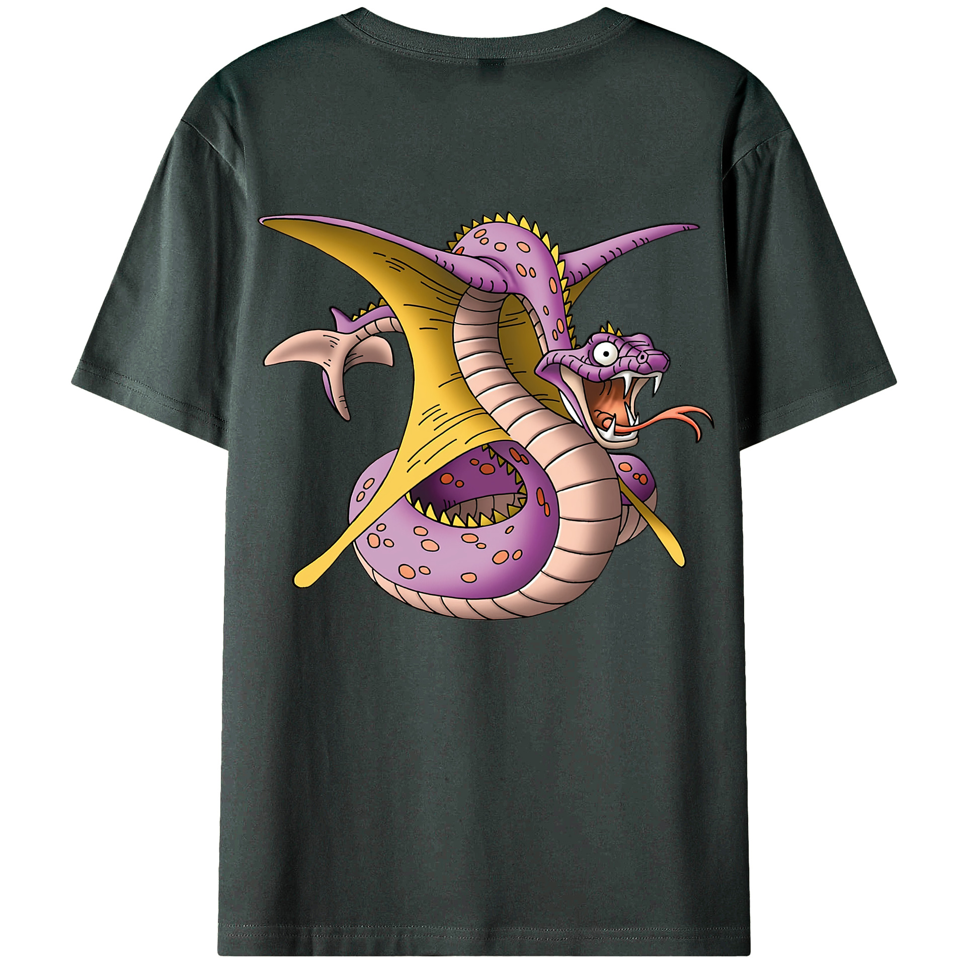（画像用） ドラゴンクエスト Doragon Kuesuto Dragon Quest 綿100％ メンズ半袖Tシャツ（バックプリント） 通気性